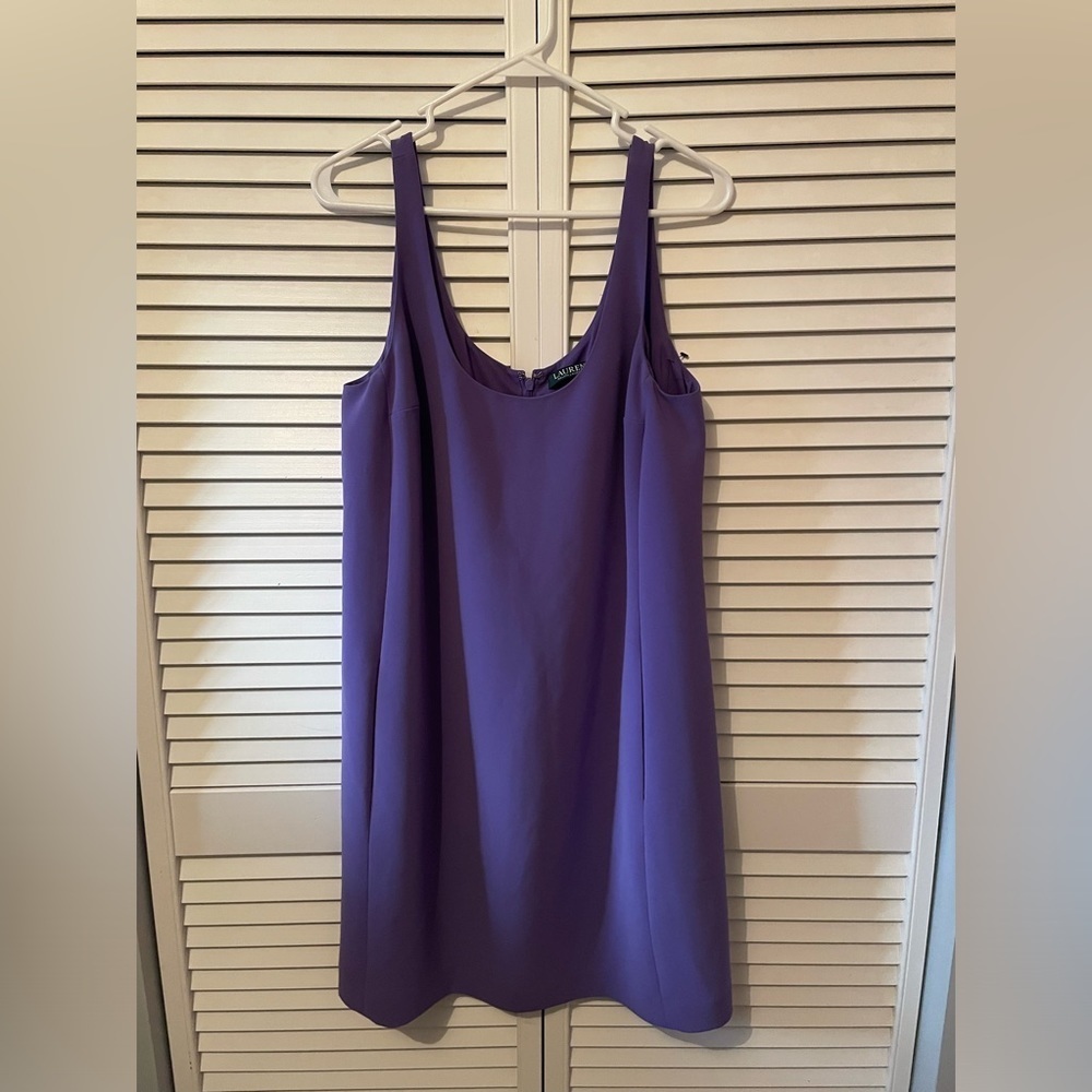 Lauren Ralph Lauren Sleeveless Light Purple Crepe Scoop-neck Above Knee Y2K 8 - Picture 10 of 16